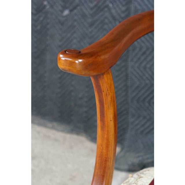 Antique 19th Century Mahogany Regency Empire Horseshoe Library Parlor Arm Chair For Sale - Image 4 of 18