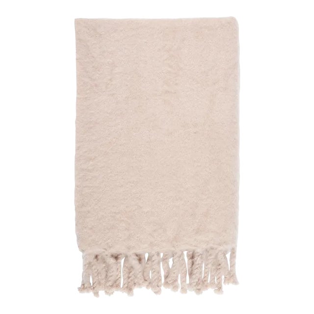 Schumacher Rauma Mohair Throw in Sand For Sale