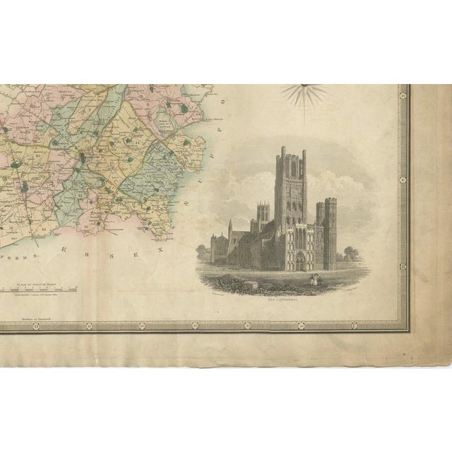 Large Hand-Colored Map of Cambridgeshire by Greenwood, 1834 For Sale - Image 11 of 13