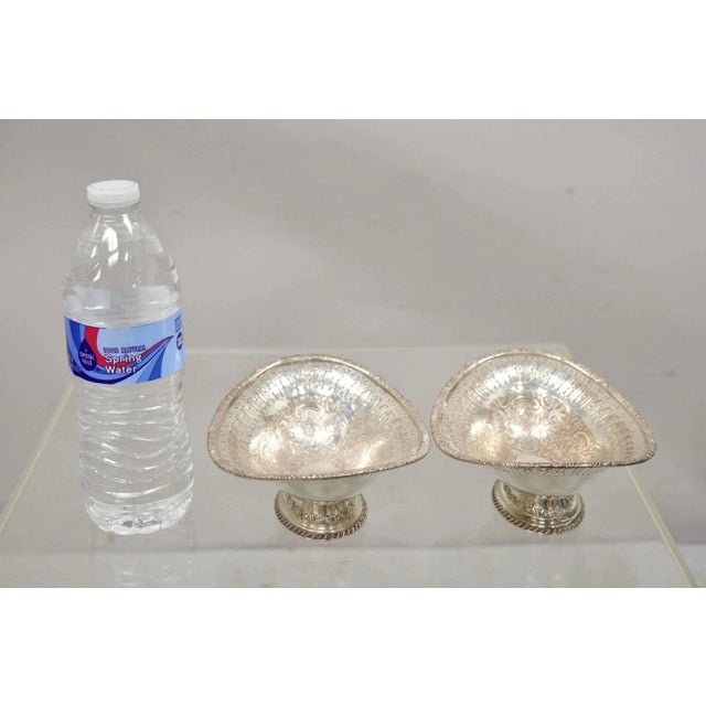 Vintage Ellis Barker Silver Plated Copper Small Pedestal Dish Trinket Bowl For Sale - Image 9 of 9