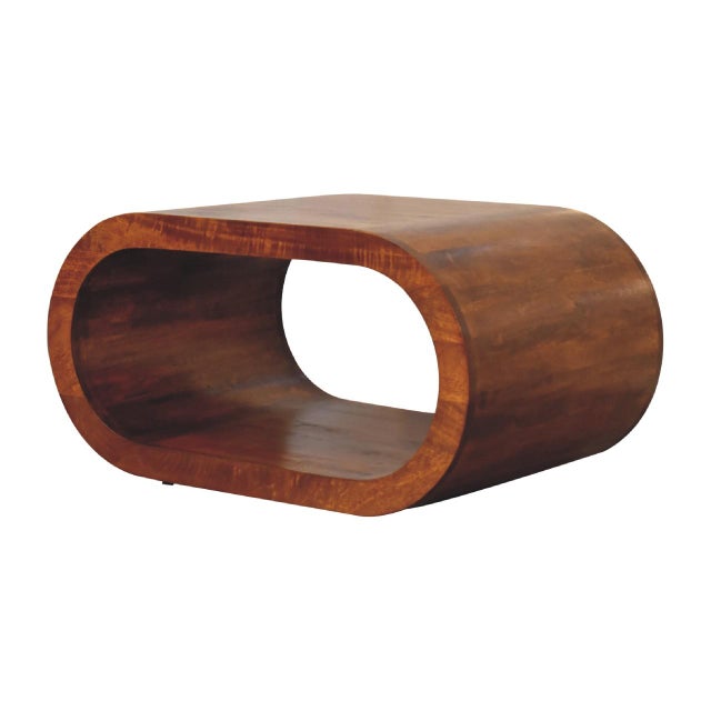 Not Yet Made - Made To Order Chestnut-Finish Mango Wood Curved Coffee Table For Sale - Image 5 of 8