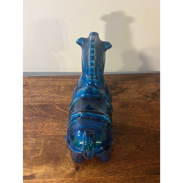 Vintage Aldo Londi for Bitossi Horse, Rimini Blue Sculpture, Italy, 1960s For Sale In Miami - Image 6 of 11