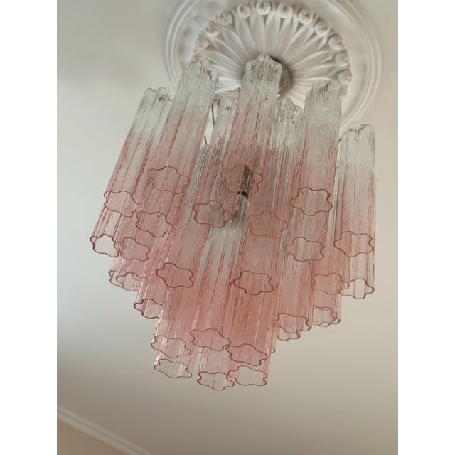 Pink Ombre Murano Chandelier Tronchi For Sale - Image 9 of 9