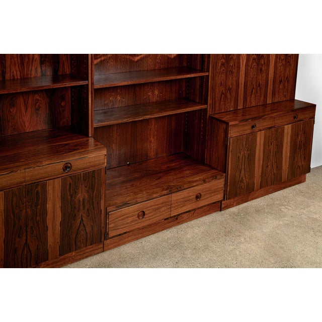 Mid-Century Swedish Rosewood Bookcase Dropdown Wall Unit by Bertil Fridhagen for Bodafors, 1960s For Sale - Image 11 of 18