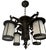 4 Lantern Craftsman Iron and White Cylinder Glass Chandelier in Original Black Paint, Circa 1920 For Sale - Image 4 of 5