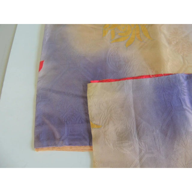 Set of (2) Vintage Silk Floral Kimono Sleeves Double-Sided Textiles. Trellis and flowers create a three-dimensional...