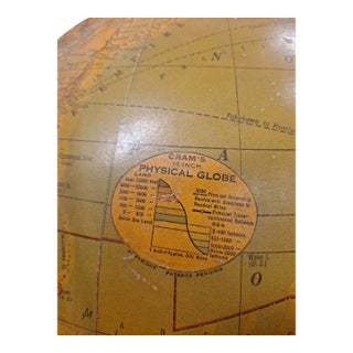 Cram's 16" Deluxe Globe W/Daily Sun Ray and Season Indicator For Sale