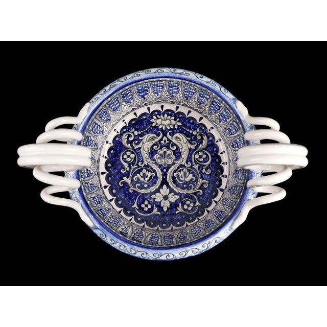 Deruta Blue Dolphins Vase by Deblona For Sale - Image 11 of 17