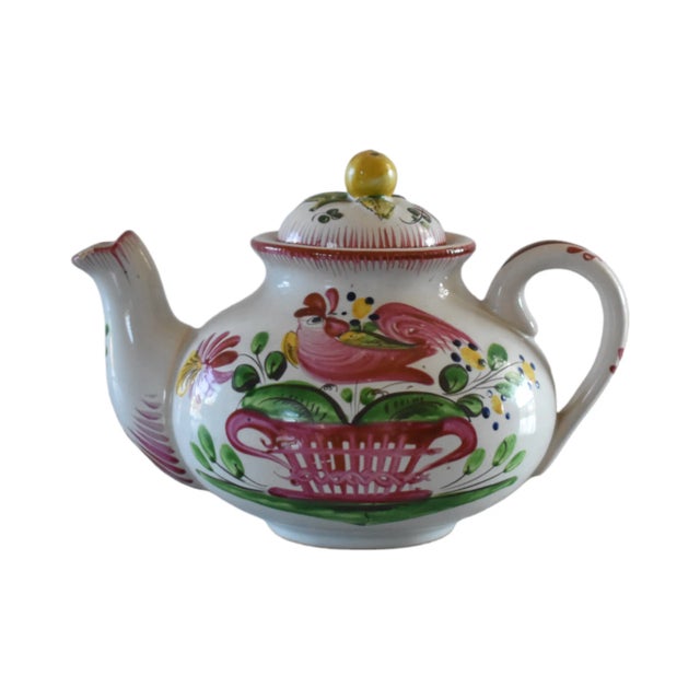 French Antique French Faience St. Clements Luneville Teapot For Sale - Image 3 of 12