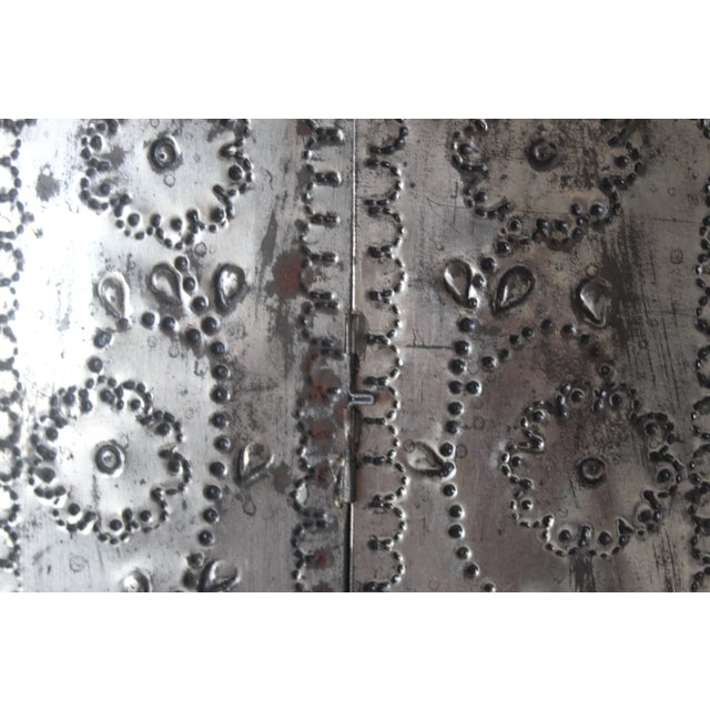 Handcrafted Mexican Tin Mirror With Opening Doors Folk Art Vintage For Sale - Image 15 of 15