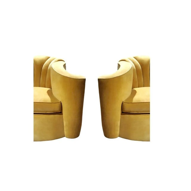 Mid-Century Modern Larry Laslo for Directional Channeled Back Chairs - A Pair For Sale - Image 3 of 9
