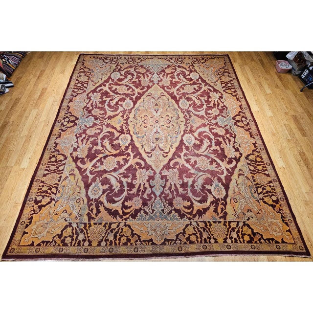 A captivating 19th century Indian Amritsar rug, handwoven in Northern India and distinguished by its refined 16th century...