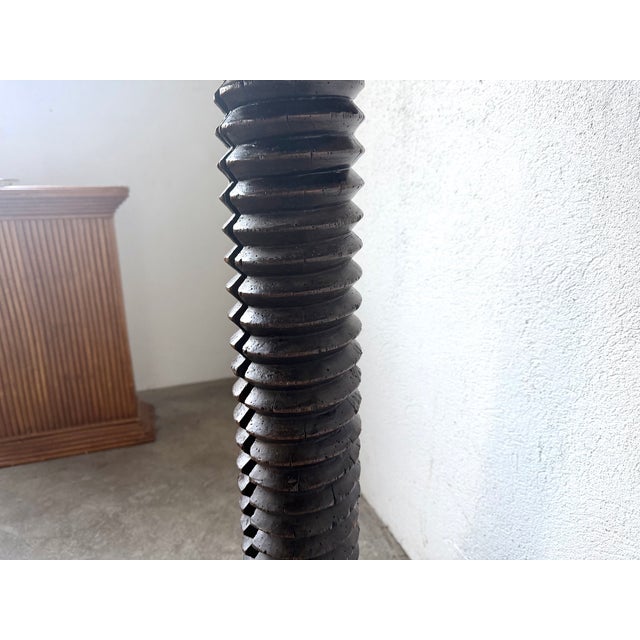 Oak Press Screw Stand with Metal Base, 19th Century For Sale - Image 13 of 18