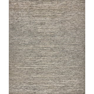 Exquisite Rugs Eaton Hand-Knotted New Zealand Wool & Bamboo Silk Gray Rug-9'X12' For Sale