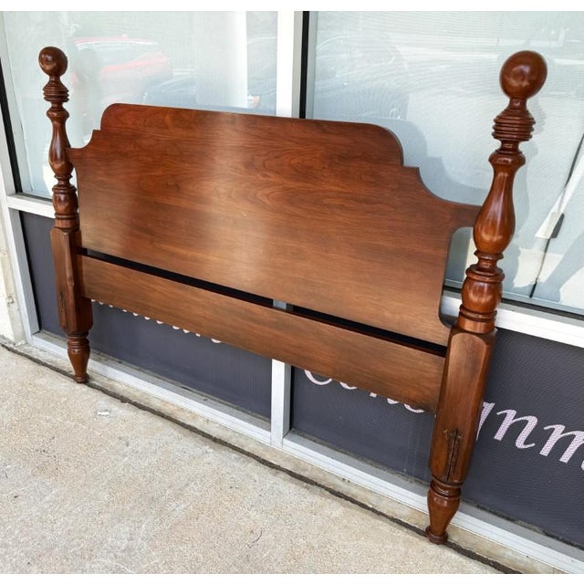 American Henkel Harris Solid Black Cherry Full Size Headboard Model No. 118 For Sale - Image 3 of 13