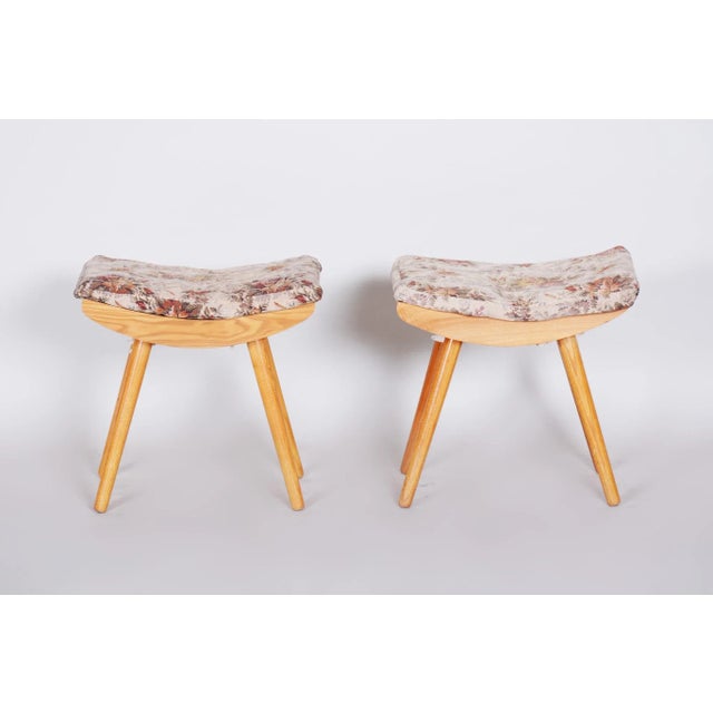 Wood Set of Mid-Century Ash Stools, 1960s For Sale - Image 7 of 8