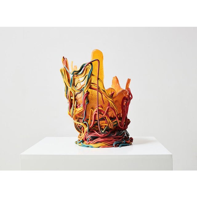 Great large 1st edition spaghetti vase, designed and personally realised by Gaetano Pesce in 1995 for Fish Design. These...