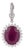 8.69Ct Oval Cut Ruby & Diamond Halo Contemporary Pendant in 14k White Gold For Sale