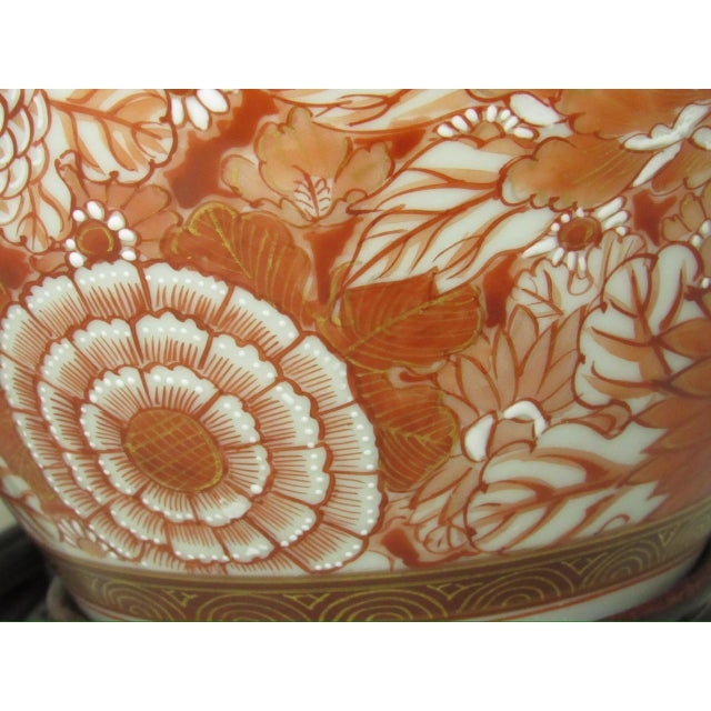 1950s Japanese Kutani Porcelain Ginger Jar Lamp For Sale - Image 10 of 15