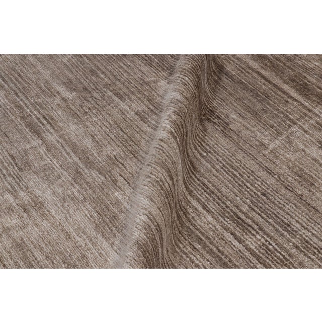 Textile Rug & Kilim’s Oversized Modern Textural Rug in Brown, White and Beige Striae - 13x18 For Sale - Image 7 of 8