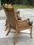 Set of 4 Asian Chinoiserie Faux Bamboo Armchairs With Sculptural Metal Fish Motifs For Sale - Image 14 of 17
