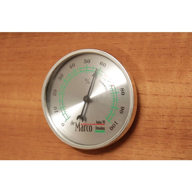 Tan Late 20th Century Handcrafted Inlaid Tiger Maple Cigar Box Humidor For Sale - Image 8 of 12