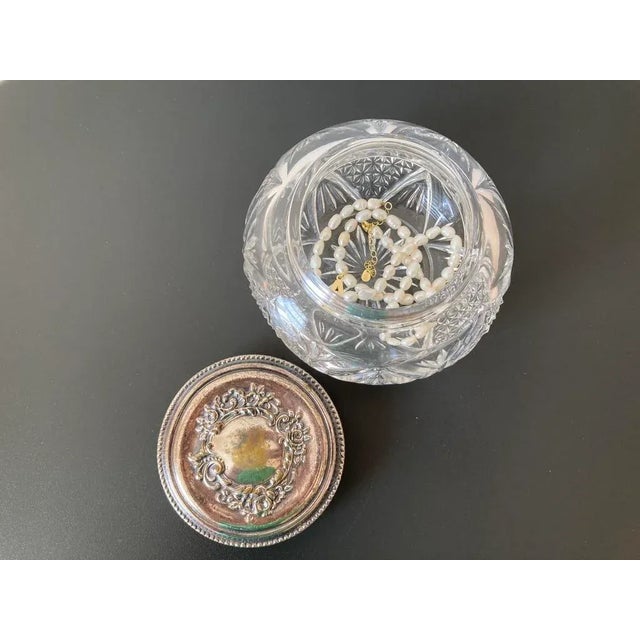 English Art Glass and Silverplate Jewelry Box For Sale - Image 10 of 12