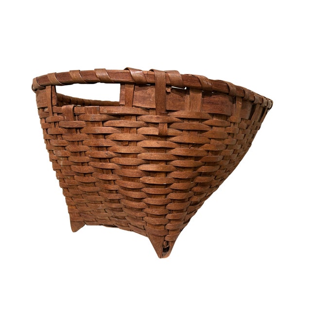 19th Century Oversize Antique Splint Basket For Sale - Image 5 of 8