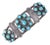 30's-40's Navajo stamped silver turquoise cluster bracelet For Sale