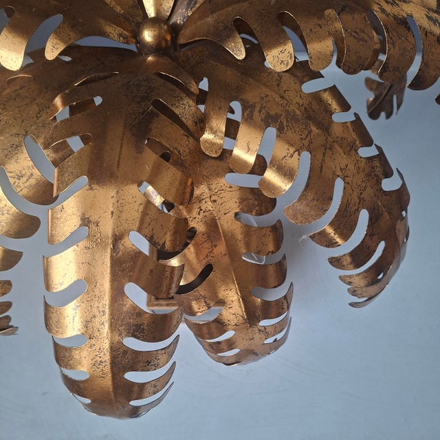 Black Vintage Palm Tree Lamp, 1970s For Sale - Image 8 of 12