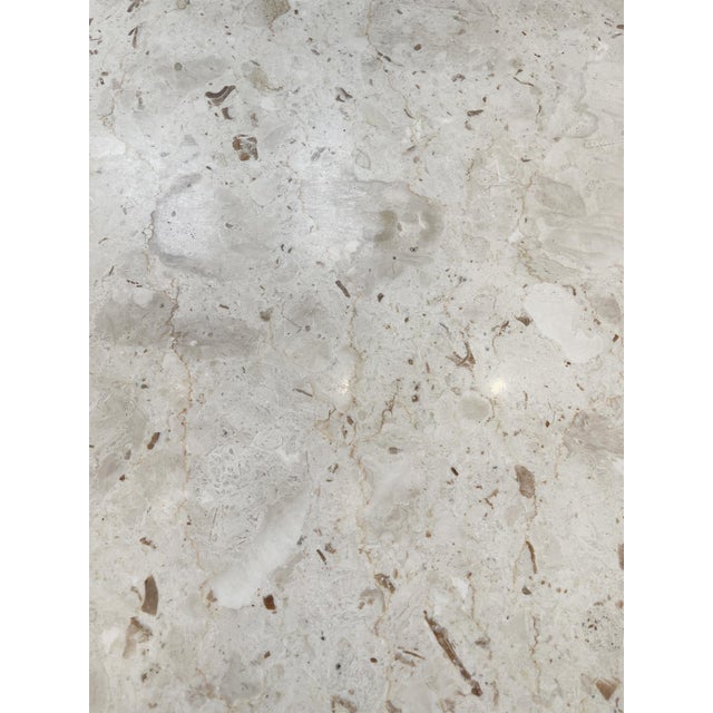 Danish Modern Travertine Top & Rosewood Coffee Table For Sale In New York - Image 6 of 11