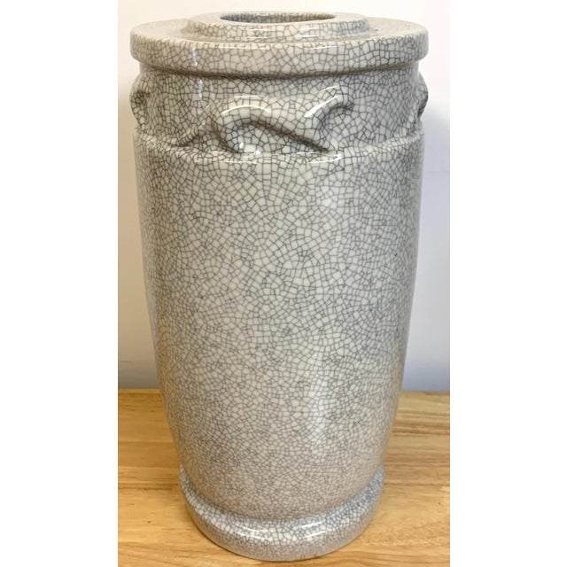 Mid 20th Century Mid 20th Century French Modern Crackle Glaze Jaguar Motif Vase For Sale - Image 5 of 11