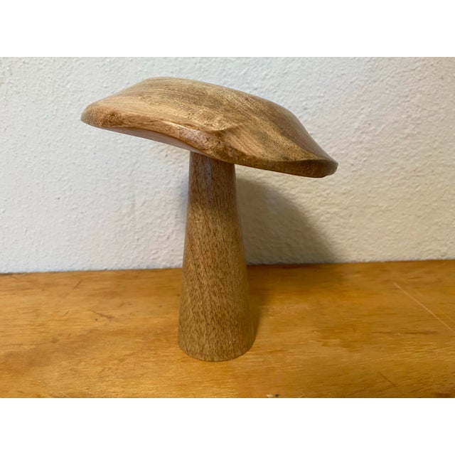 Handmade Carved Hardwood Mushroom For Sale - Image 6 of 7