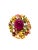Bochic “Orient” Vintage Ruby, Diamond & Multi Sapphire Ring Set In 18K Gold & Silver For Sale In New York - Image 6 of 10