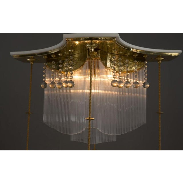 Metal Large Art Deco Chandelier, Vienna, Austria, 1920s For Sale - Image 7 of 18