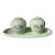 1950s Pale Green Salt & Pepper Shakers With Tray For Sale