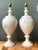 Metal Vintage Alabaster Urn Form Lamps - a Pair For Sale - Image 7 of 12