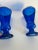 Pair Antique Moser Cobalt Glass Vases Bohemian Biedermeier Cobalt Glass Vases- Beaker Rs For Sale - Image 4 of 4
