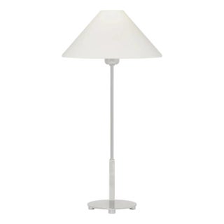 J. Randall Powers by Visual Comfort Signature Hackney Table Lamp in Polished Nickel with Linen Shade For Sale