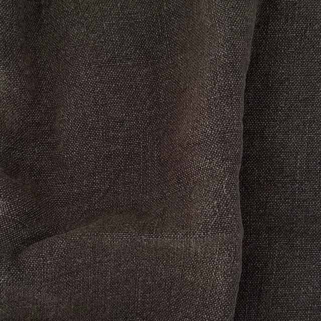 18 oz 100% stone wash linen. Color: a rich coco brown.