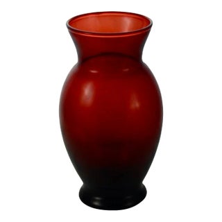 Ruby Red Glass 6” Vase For Sale