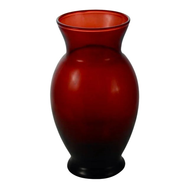Ruby Red Glass 6” Vase For Sale