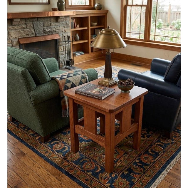 Mission Oak Slat End Table - Michael's Cherry (Mc1) For Sale - Image 4 of 6