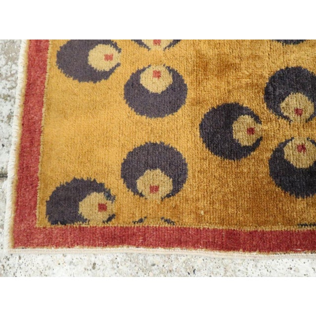 Mid 20th Century Galerie Shabab Collection Mid-20th Century Turkish Art Deco Throw Rug For Sale - Image 5 of 7