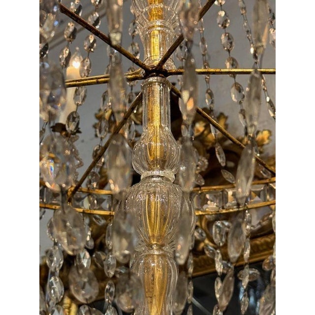 Antique Italian Beaded Basket Form Chandelier For Sale - Image 9 of 9