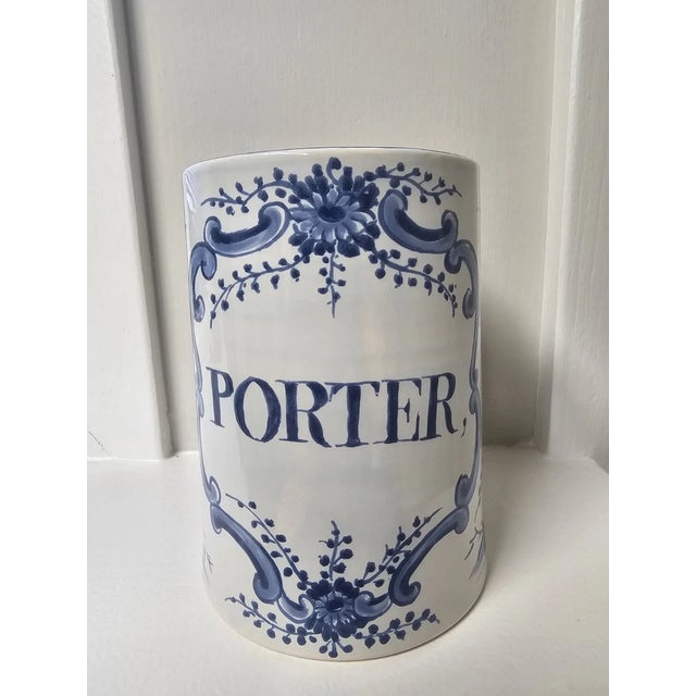 Store Item: OUD Delft Holland Colonial Williamsburg Hand Painted Large Porter Mug Description: Large Hand Painted Porter...