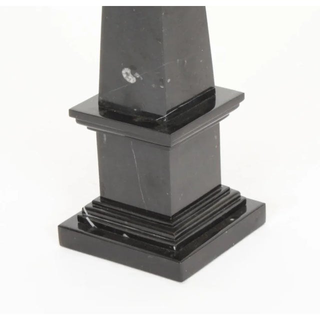 Empire Revival Black Marble Obelisks, 1980s, Set of 2 For Sale - Image 10 of 15