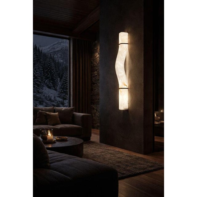 Signature ws wall lamp by united alabaster dimensions: d 11 x w 15 x h 138 cm (customizable height) materials: alabaster,...