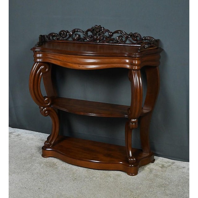 Napoleon III Mahogany Console Table, Late 19th Century For Sale - Image 14 of 18