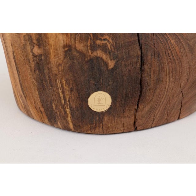 Gold Walnut Wood Sculptural Side Table by Logniture For Sale - Image 8 of 14